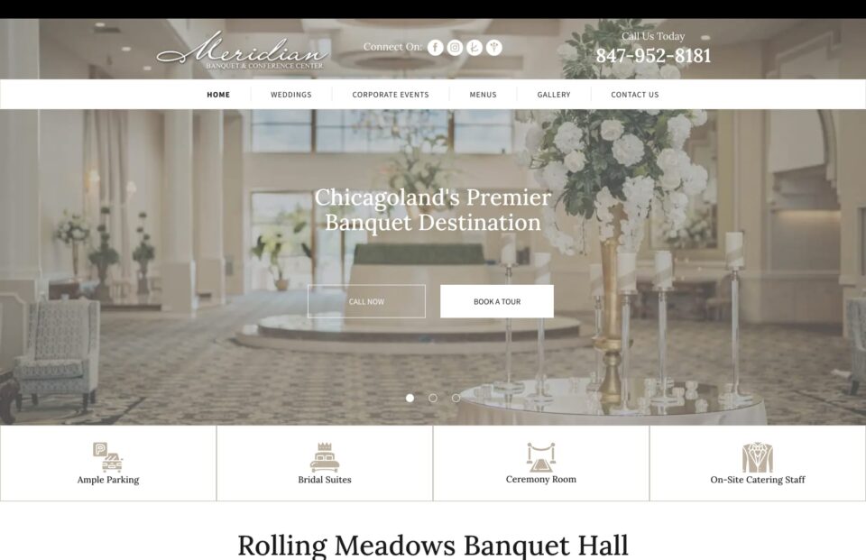 Meridian Banquet & Conference Center Web Design