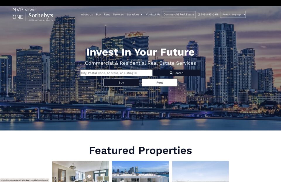 NVP Group at One Sotheby’s International Realty Web Design