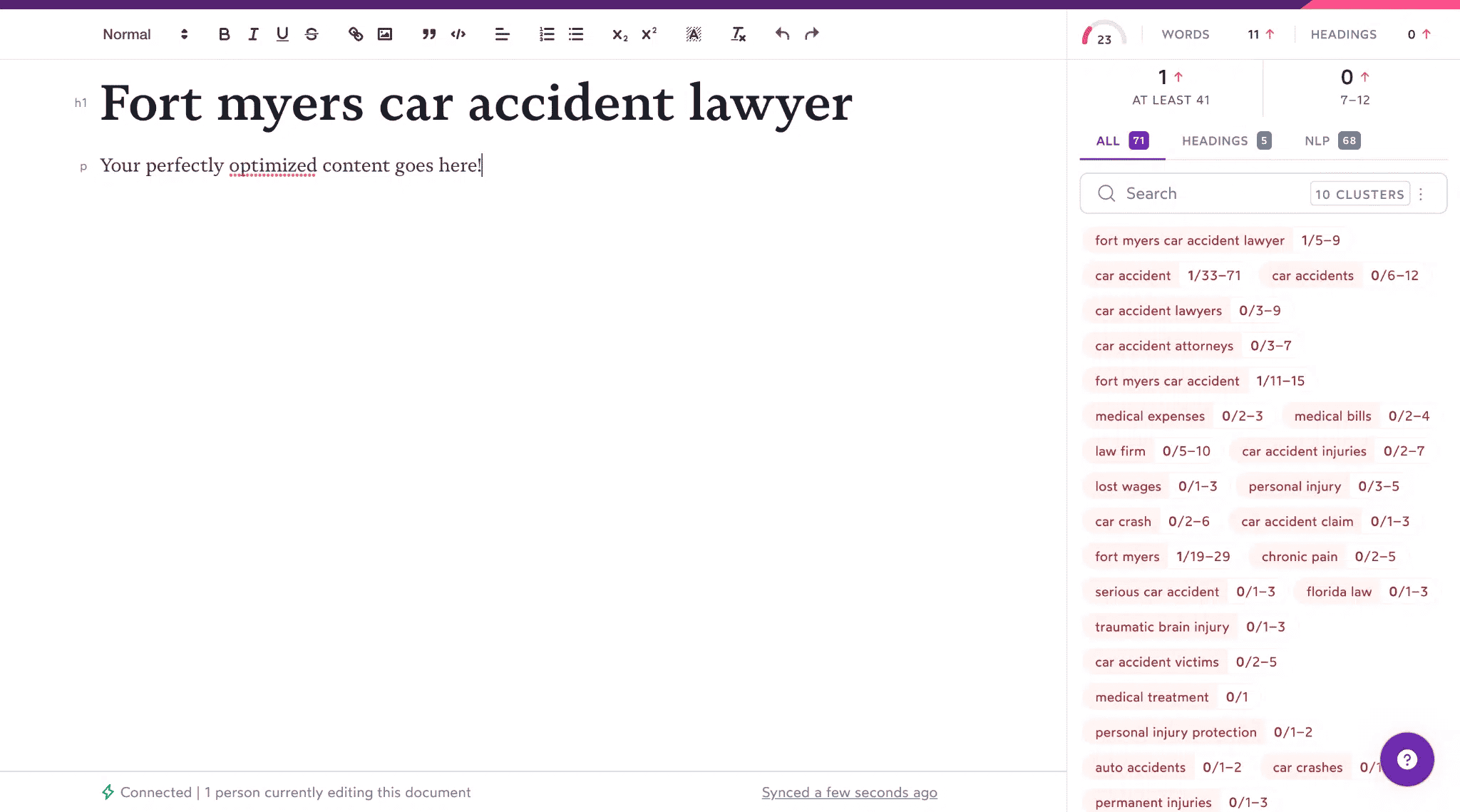 Car accident lawyer content