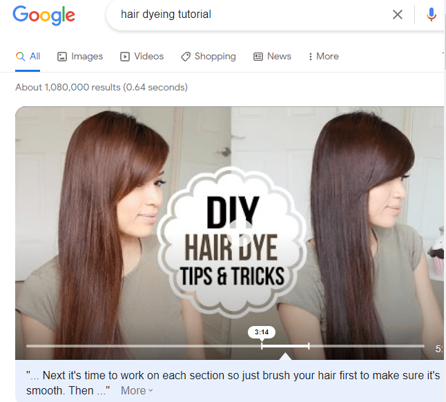 An example of video intent.