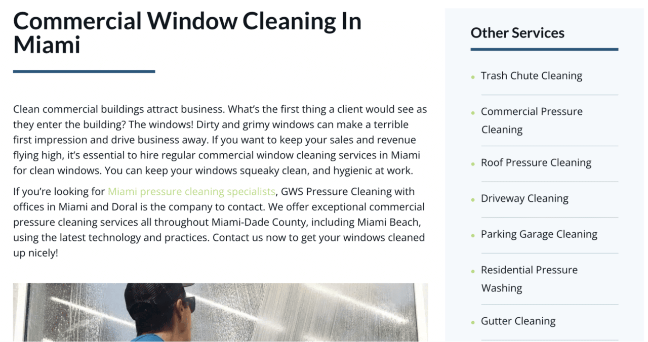 Gwspressurecleaning website commercial windows cleaning in miami page