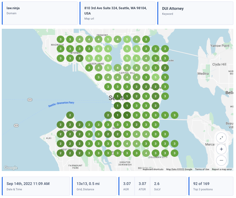 Law. Ninja dui attorney map rankings