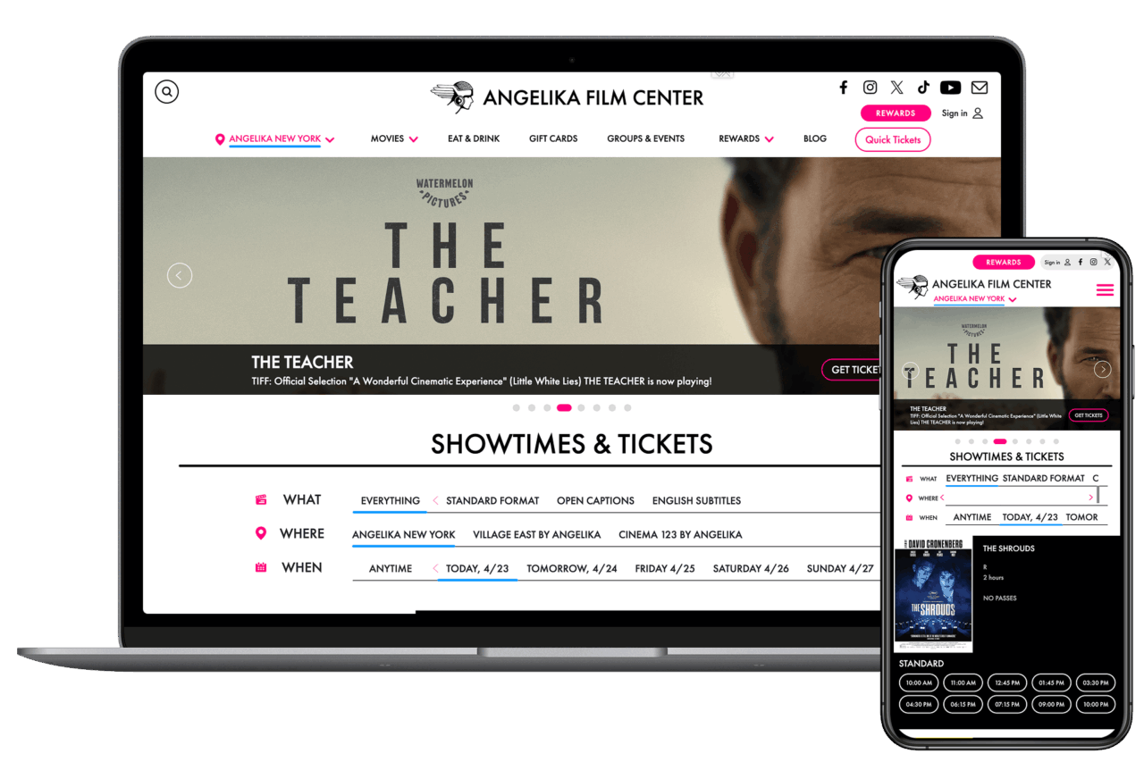 Angelika Film Center Website Preview