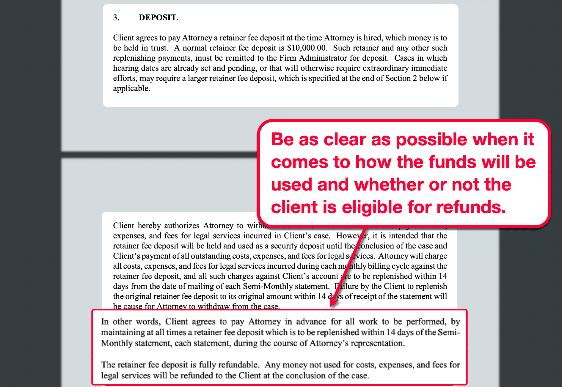 Retainer Agreement Payments