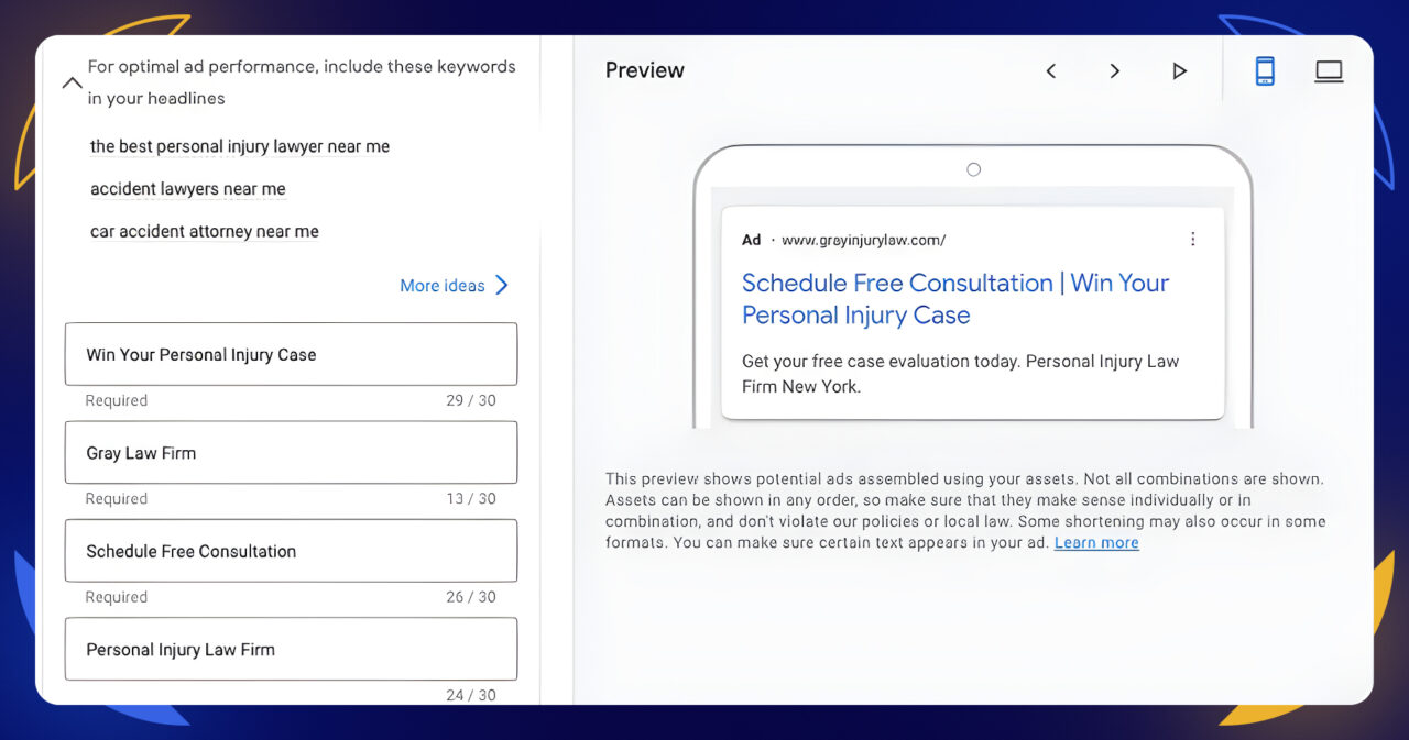 What is Geofencing Marketing: A Simple Guide 13 example of an ad copy for a personal injury firm